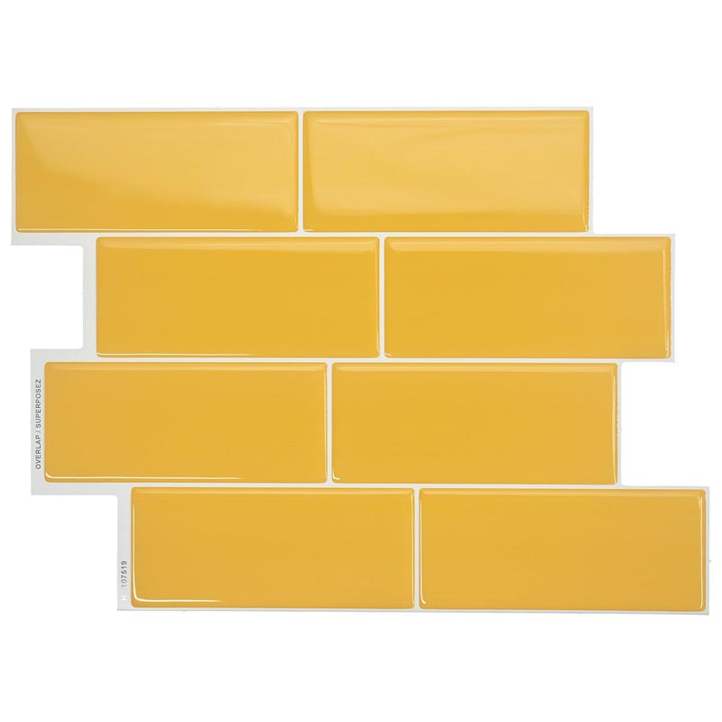 Smart Tiles بلاط ذكي قابل للتقشير واللصق باكسبلاش - 5 ورقات مقاس 11.56 بوصة × 8.38 بوصة - بلاط باكسبلاش لاصق ثلاثي الأبعاد للمطبخ والحمام وبلاط الحائط - Image 1